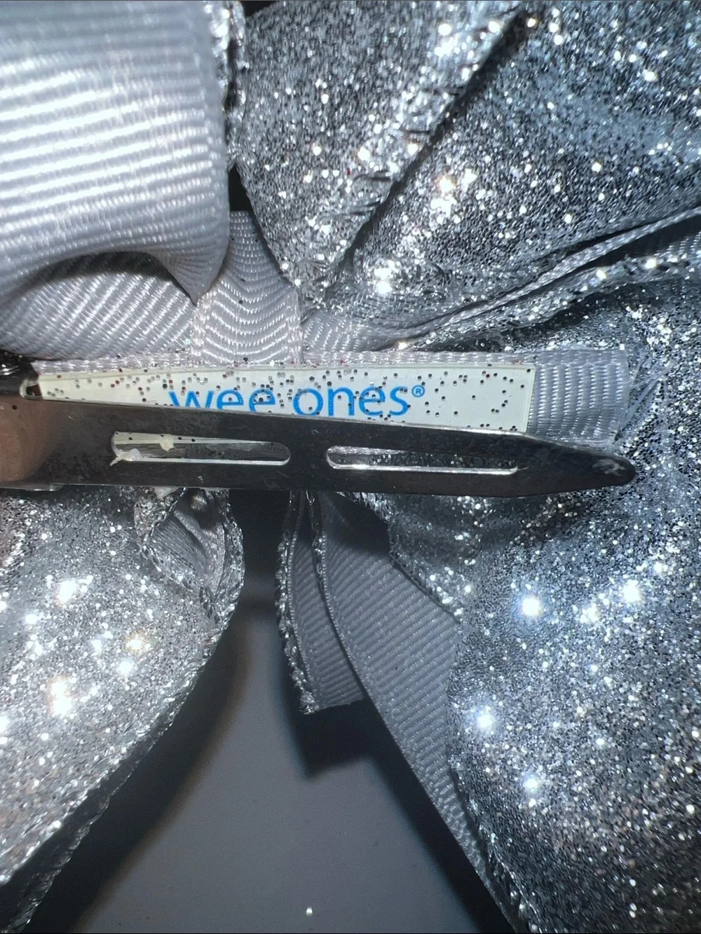 Wee Ones King Size Glitter Bow Hair Clips - Rose Gold & Silver​